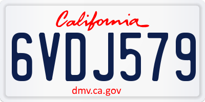 CA license plate 6VDJ579