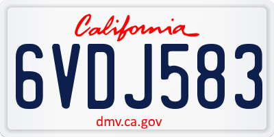 CA license plate 6VDJ583