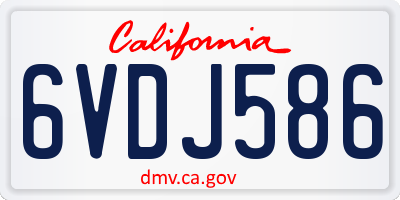 CA license plate 6VDJ586