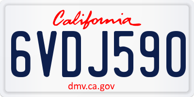 CA license plate 6VDJ590
