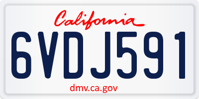 CA license plate 6VDJ591