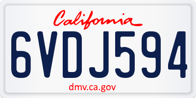 CA license plate 6VDJ594