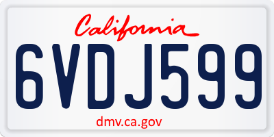 CA license plate 6VDJ599
