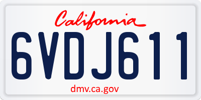 CA license plate 6VDJ611