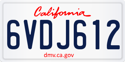 CA license plate 6VDJ612