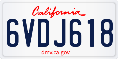 CA license plate 6VDJ618