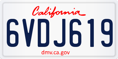 CA license plate 6VDJ619