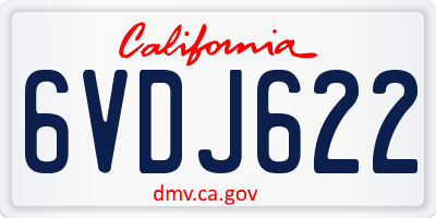 CA license plate 6VDJ622