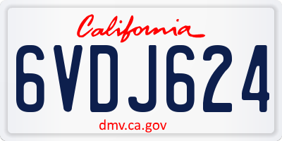 CA license plate 6VDJ624