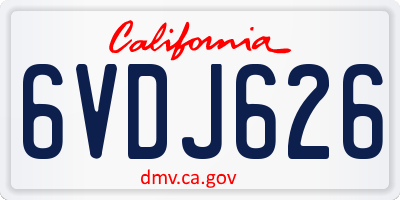 CA license plate 6VDJ626