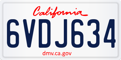CA license plate 6VDJ634