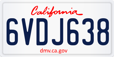 CA license plate 6VDJ638