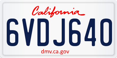CA license plate 6VDJ640