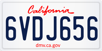 CA license plate 6VDJ656