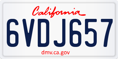 CA license plate 6VDJ657