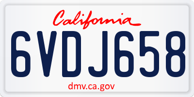 CA license plate 6VDJ658