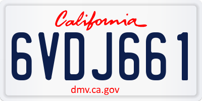 CA license plate 6VDJ661