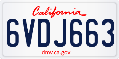 CA license plate 6VDJ663