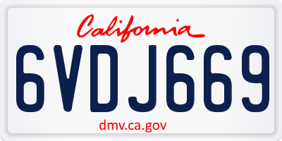 CA license plate 6VDJ669