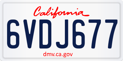 CA license plate 6VDJ677