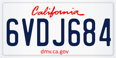 CA license plate 6VDJ684