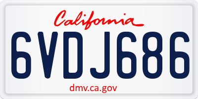 CA license plate 6VDJ686
