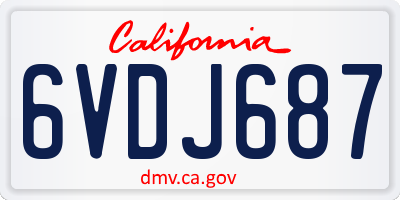 CA license plate 6VDJ687