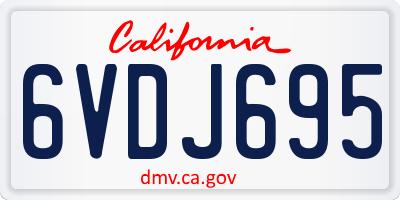 CA license plate 6VDJ695