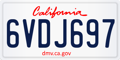 CA license plate 6VDJ697