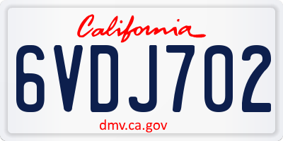 CA license plate 6VDJ702