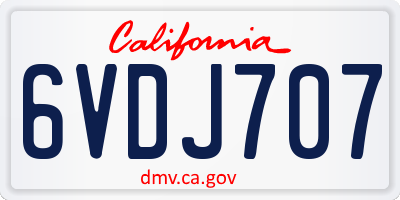 CA license plate 6VDJ707