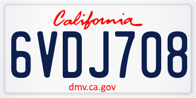 CA license plate 6VDJ708