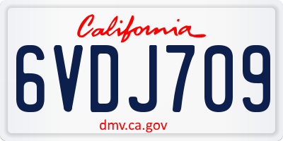 CA license plate 6VDJ709