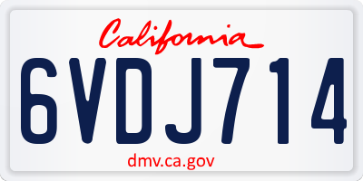 CA license plate 6VDJ714