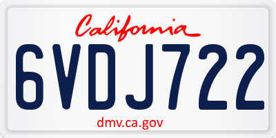 CA license plate 6VDJ722
