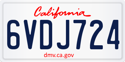 CA license plate 6VDJ724