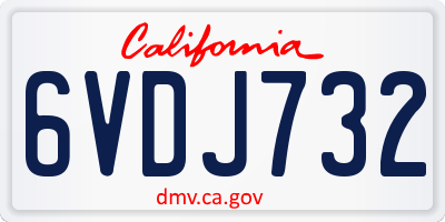 CA license plate 6VDJ732