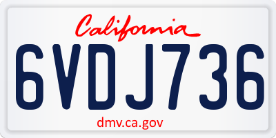 CA license plate 6VDJ736