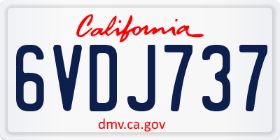 CA license plate 6VDJ737