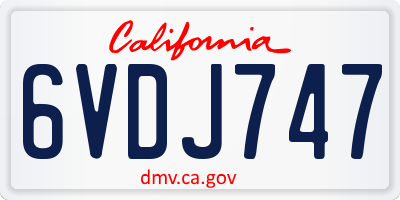 CA license plate 6VDJ747
