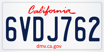 CA license plate 6VDJ762