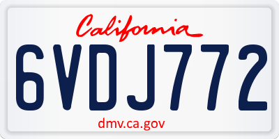 CA license plate 6VDJ772