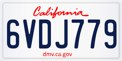 CA license plate 6VDJ779