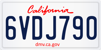 CA license plate 6VDJ790