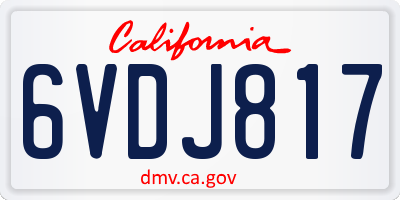 CA license plate 6VDJ817