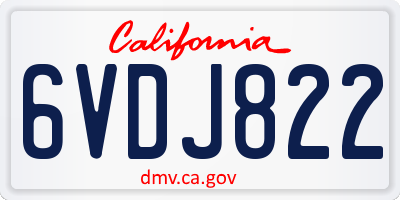 CA license plate 6VDJ822