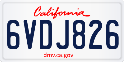CA license plate 6VDJ826