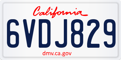CA license plate 6VDJ829