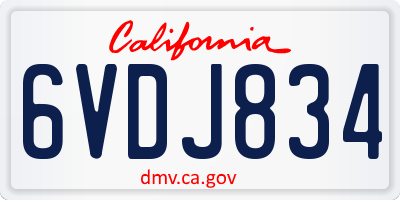 CA license plate 6VDJ834