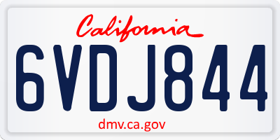 CA license plate 6VDJ844